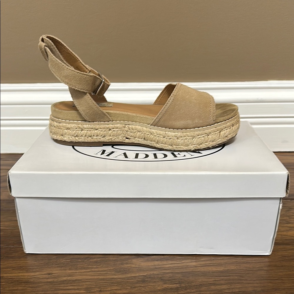 Steve Madden Tan Espadrille Ankle Strap Shoes